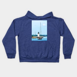 Bristol RI - Boats near Lighthouse Kids Hoodie